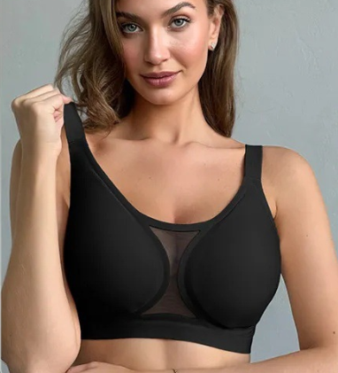 Woman's Plus Size Seamless Wireless Bra Knitted U-Shaped Back Design with Padded Underwear Bra