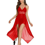 Sexy Lingerie Nightclub V-Neck Backless Sleeveless Strap Dress Polyester Lace Young Women