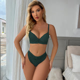 Push-up Pad Spacer Sponge Underwire Sexy Bra and Panties Bra Set Womens Sexy Underwear