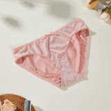 High Quality Women's Panties Soft Breathable Solid Color Orange Pink Bow Women's Fashionable Panties Daily