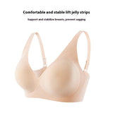 Wireless Solid-Color Deep V Plus-Size Women's Jelly Seamless Bra
