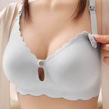 Traceless Wire-Free Nylon Spandex Thin Breastfeeding Underwear Jelly Strip Soft Support Anti-sagging Push-up Pregnant Postpartum
