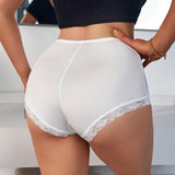 Soft Mid Rise Breathable White Underwear Women's Boxer Ladies Panties High Elastic Women Boyshorts
