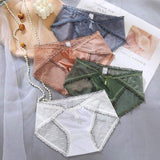 Retro Embroidery Breathable Underwear Women's Lace Seductive Comfortable Thong Sexy Hot Mesh Low-rise Hip-Lifting