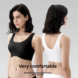 Seamless Wire Free Solid Full Cup Sports Bra Women's Sizeless Big Chest Looks Smaller Thin Beautiful Back