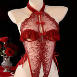 Lingerie Sexy Jumpsuit Open-Crotch No-Removal Women's Tight