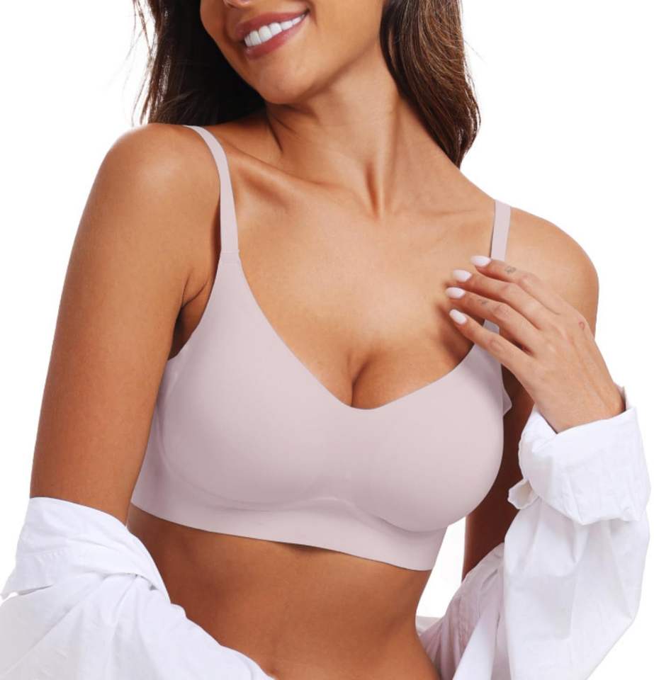 Women Push up Everyday Bras Comfortable Wireless Bralettes V Neck Seamless Bra Smooth Brassiere Wire Free Basic Bras