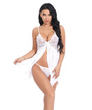 New European and American Style Sheer Mesh Lace Trim Strap Pleated Nightdress Loungewear