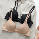 Gathered Front Buckle Bra With Steel Ring Anti-sagging Bra Women's Underwear
