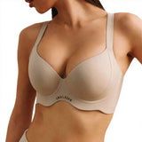 Plus-size Women's Wireless Bra Soft Thin 3/4 Cup Seamless Anti-sagging Solid Back Closure Minimizes Large Busts