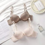 Small Chest Gathered Upper Support Breathable Skin-friendly Women's Underwear All-match Steel Ring Accessory Breast Bra