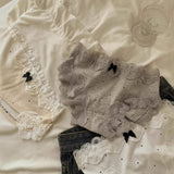 New Style French Retro Lace-trimmed Breathable ODM Women's Thong Underwear Cotton Crotch
