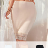 Hot Sale Women's Half Slip Underskirt S-3XL Lace Covered With Sheer Long Underskirt Petticoat for Dress Ladies