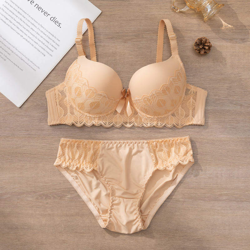 Breathable Seamless Underwire Lace Sexy Women Bra & Brief Sets