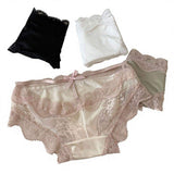 Low-Rise Floral Lace Silk-Surface Gauze Thin Sexy Mesh Bow-Knot Summer Thong Women