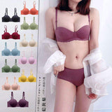 Women's Breathable Small Chest No Steel Ring Bra Seamless Push-up Underwear