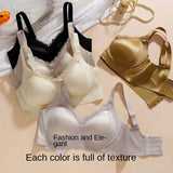 High Quality Breathable Thin Sexy Lace Solid Satin Push-Up Wire-Free Seamless Shaping Sleep Comfortable Bra for Women