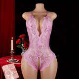 Open-Crotch Strapless One-Piece Dress Hot-selling Best-seller Women's Plus-size Sexy Tight Lace Nylon See-through European
