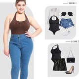 Women's Fashion Sleeveless Backless Vest Halter Shapewear Seamless Tight Bodysuit
