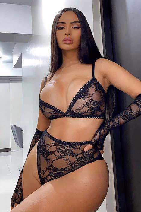 European American Ladies' Hipster Lingerie Set Sexy Embroidered Print Padded Bra Bow Soft High Thongs XL for Foreign Trade