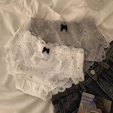 Cotton New Retro Lace Hipster Panties for Ladies Antibacterial Lengthened Crotch Four Seasons Sweet Retro Women's Panties