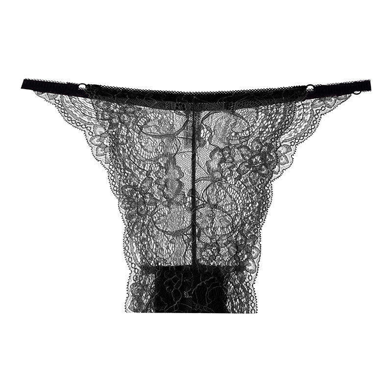 Lace Low Waist Briefs High Cut Panties Comfortable Sexy Large Size T-pants Breathable Butt-lifting Underwear