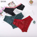 High Cut Good Quality Womens Breathable Soft Tummy Control Briefs Scallop New Lace Panties Thong
