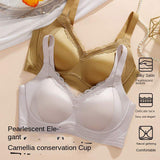 High Quality Breathable Thin Sexy Lace Solid Satin Push-Up Wire-Free Seamless Shaping Sleep Comfortable Bra for Women