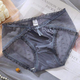 Retro Embroidery Breathable Underwear Women's Lace Seductive Comfortable Thong Sexy Hot Mesh Low-rise Hip-Lifting