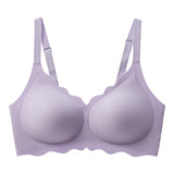 Cross-Border Solid Jelly Glue Steel Ring Small Gather-Up Women's Plus Size Seamless Push-Up Bra