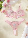 Sexy Set Lace Mesh Underwear Thong Sleepwear for Women