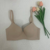 Gathering Traceless Nude Bra With Soft Support Wireless Underwear for Women Comfortable Casual Bras