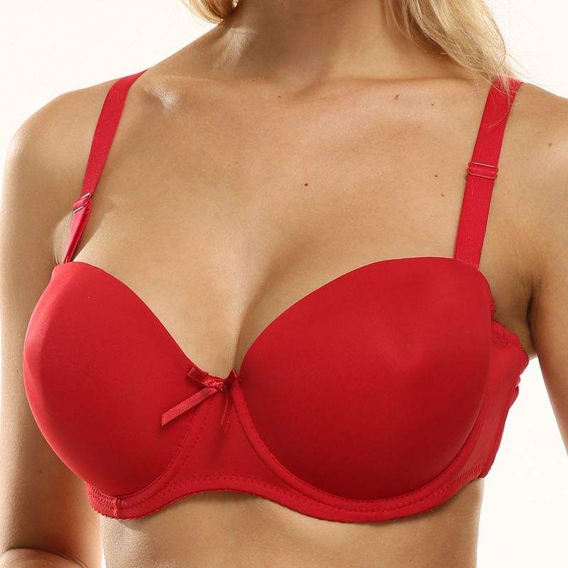 Seamless Backless Strapless Push-up Padded Bra Halter Collar for Wedding Parties and Half Cup Coverage