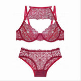 Ladies Sexy Ultra-Thin Lace Bra Brief Sets Transparent Transparent Bra Panty Feathers Ladies' Ultra-Thin Lace Underwear Waist